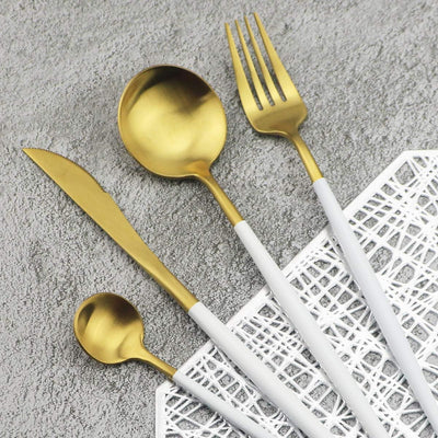 Finery - Cutlery Set 4pc - Gold/White