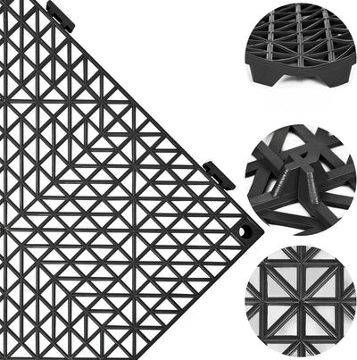 Ulti Max PP 30*30cm Interlocking Tiles - 9pc - Black