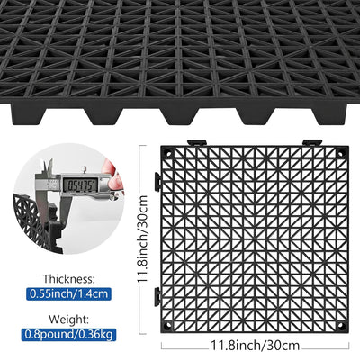 Ulti Max PP 30*30cm Interlocking Tiles - 9pc - Black