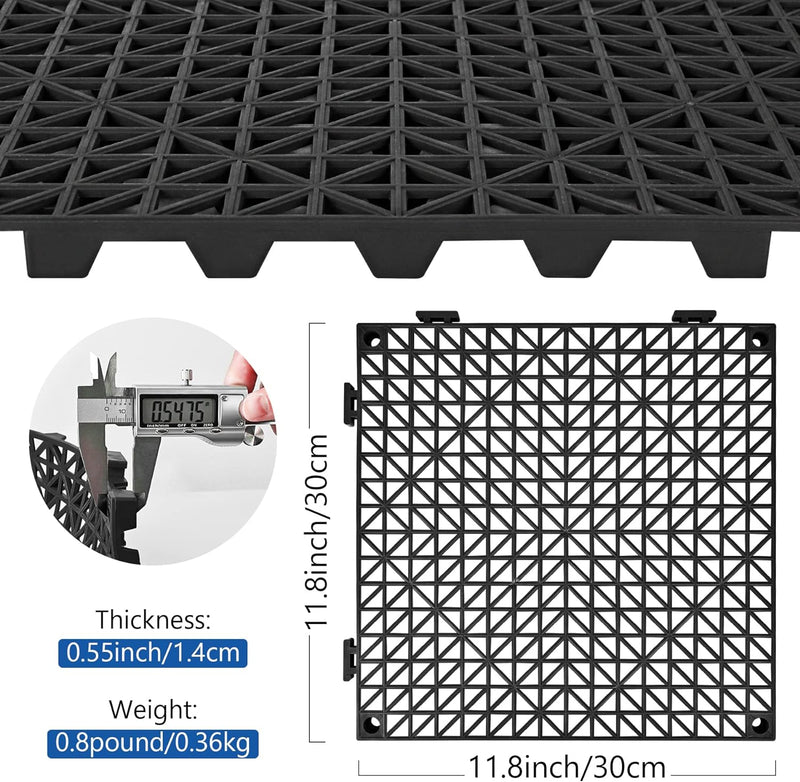 Ulti Max PP 30*30cm Interlocking Tiles - 9pc - Black