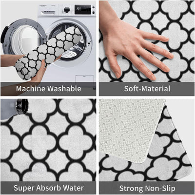 FlowEase - White - Rectangle Bath Mat - 40*60cm