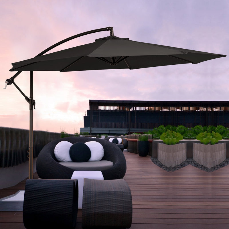 Ibiza Cantilever Umbrella - Black- Finery