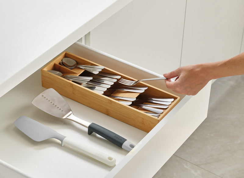 Bamboo Space Saver Cutlery Organizer - Fine Living