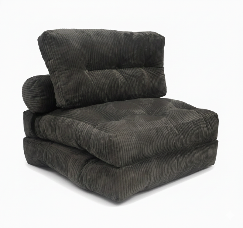 Foldable Chair Bed - Grey - Finery