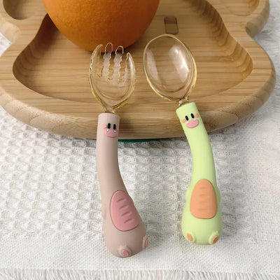 2pcs Silicone Spoon And Fork Set