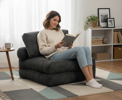 Foldable Chair Bed - Grey - Finery