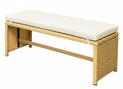 Bahamas Corner Lounge Patio Set - Brown with biege Cushions