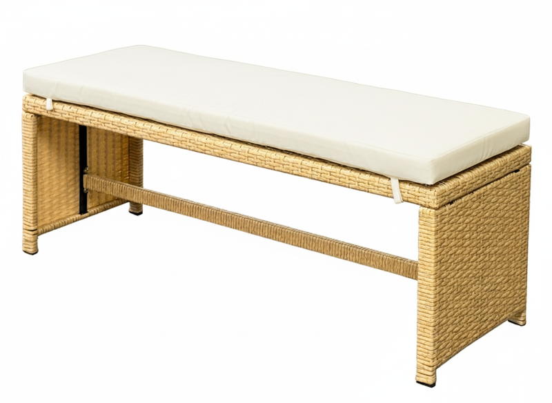 Bahamas Corner Lounge Patio Set - Brown with biege Cushions