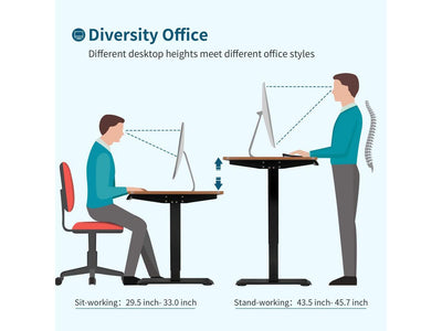 Height Adjustable Office Desk - Black