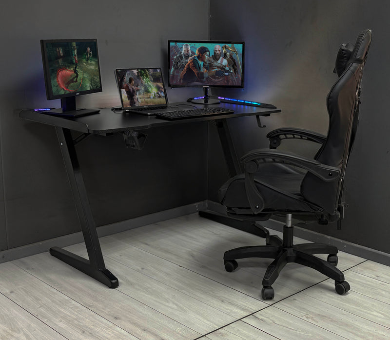 CyberGlow LED Light Gaming Desk - Fine Living