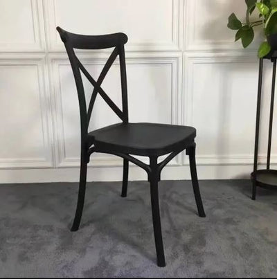 Cross Back Dining Chair - Fine Living - Black