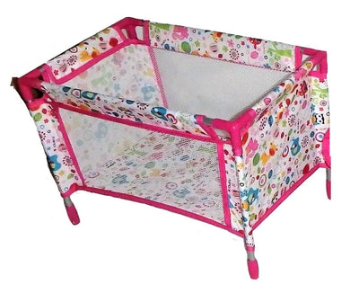 Jeronimo Doll Camp Cot - Pink Animals
