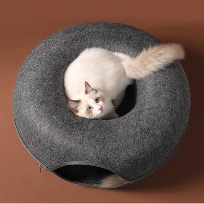 CozyCat Donut Cat House - Dark Grey + Light Grey - Rex