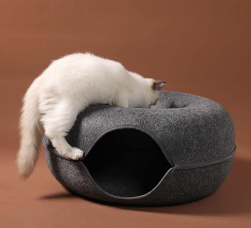 CozyCat Donut Cat House - Dark Grey + Light Grey - Rex