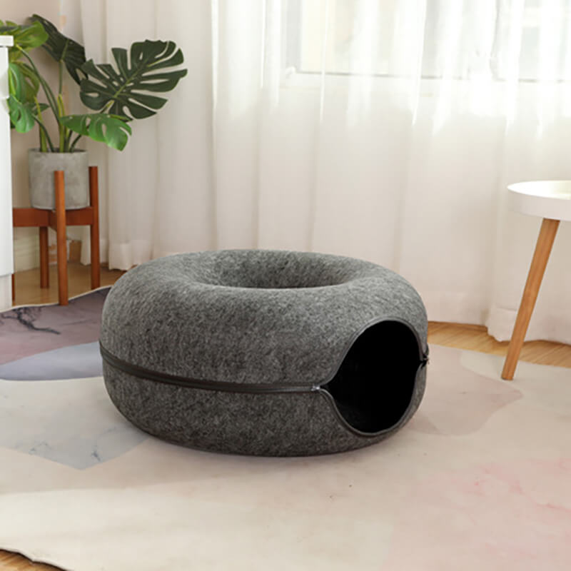 CozyCat Donut Cat House - Dark Grey + Light Grey - Rex