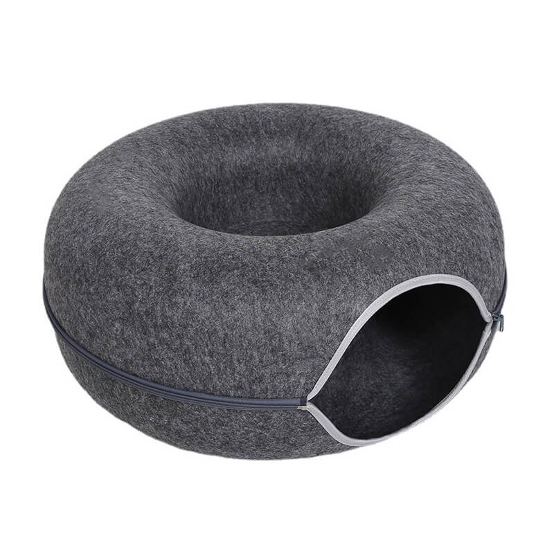 CozyCat Donut Cat House - Dark Grey + Light Grey - Rex