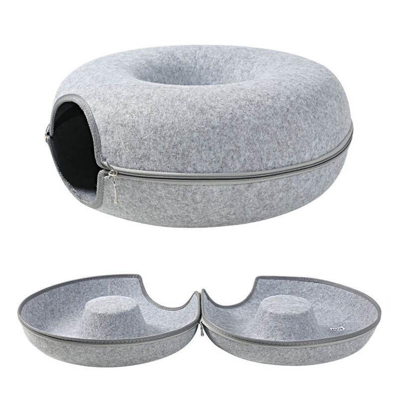 CozyCat Donut Cat House - Dark Grey + Light Grey - Rex