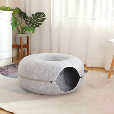 CozyCat Donut Cat House - Dark Grey + Light Grey - Rex