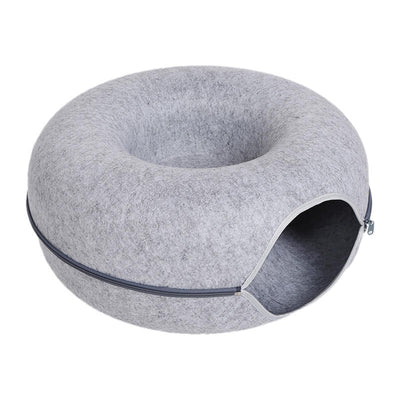 CozyCat Donut Cat House - Dark Grey + Light Grey - Rex