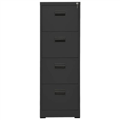 Metal 4 Drawer Cabinet - Fine Living - Black