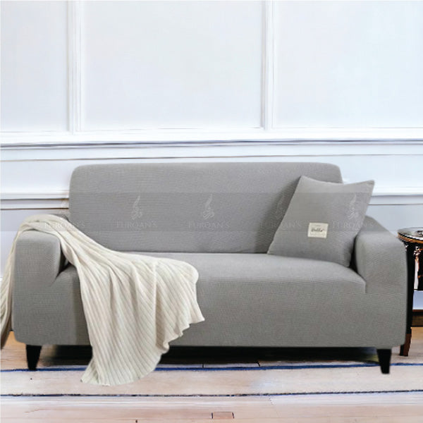 Fine Living Jacquard 3 Seater Couch Cover -Light Grey