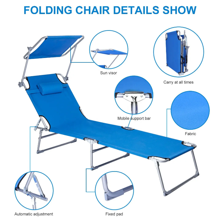 Sun Lounge Chair - Blue - Finery