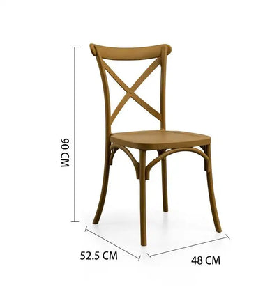 Cross Back Dining Chair - Coffee Brown - Fine Living