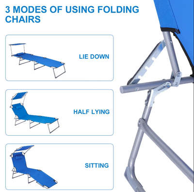 Sun Lounge Chair - Blue - Finery