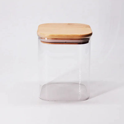 Pristine Bamboo Lid Glass Jar - XL - Fine Living