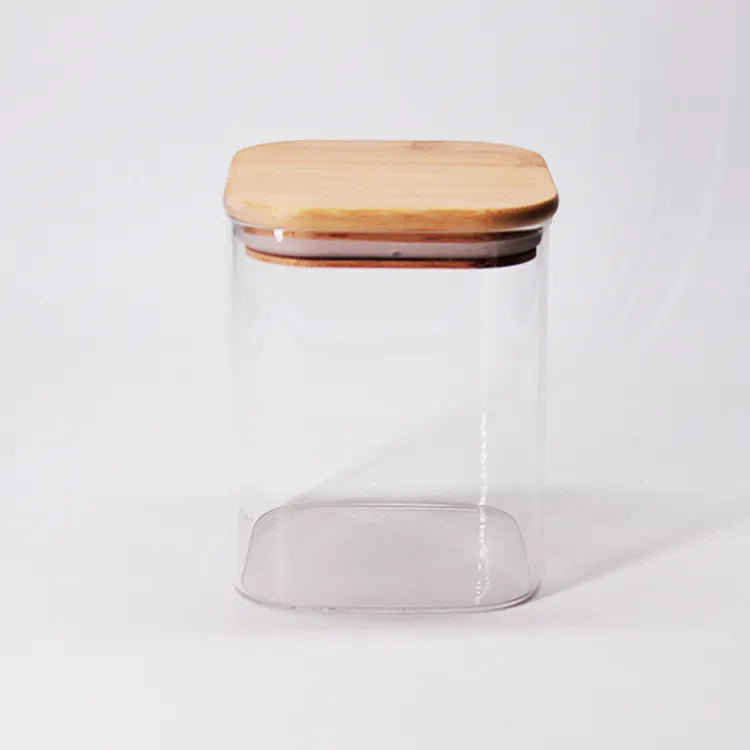 Pristine Bamboo Lid Glass Jar - S - Fine Living