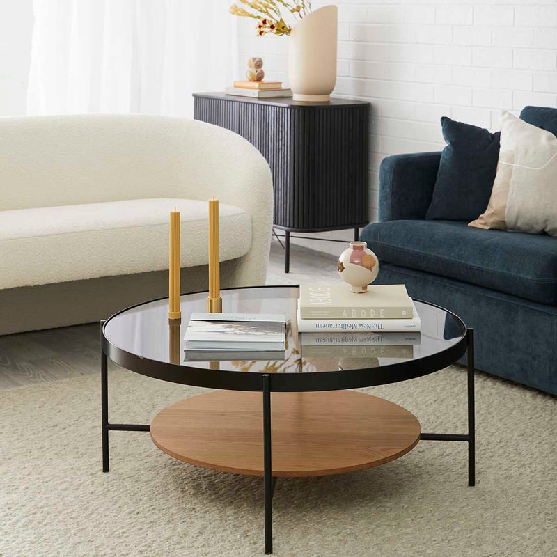 Velour 2 Tier Round Coffee Table - Finery