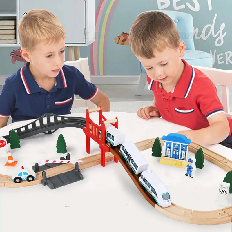 Wooden Train Track With Trains and Cars - Jeronimo