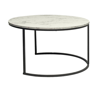 Eclipse 2pc Nesting Tables - Marble White & Black