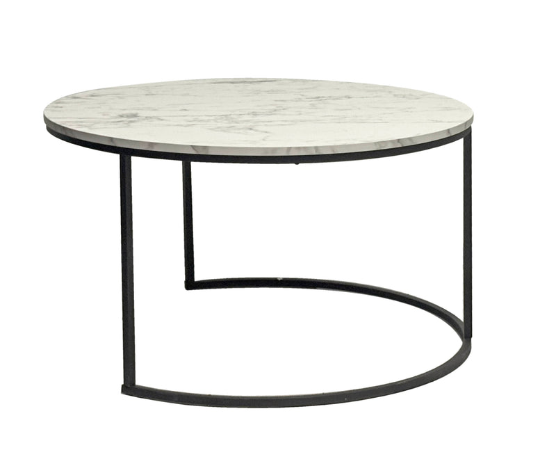 Eclipse 2pc Nesting Tables - Marble White & Black