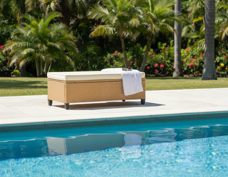 Barbados Corner Lounge Set Brown with Biege Cushions