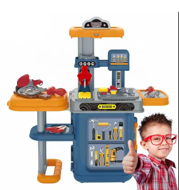 3 in 1 interesting kids tool toy set trolley case pretend play 40pcs craftsman tool table toy