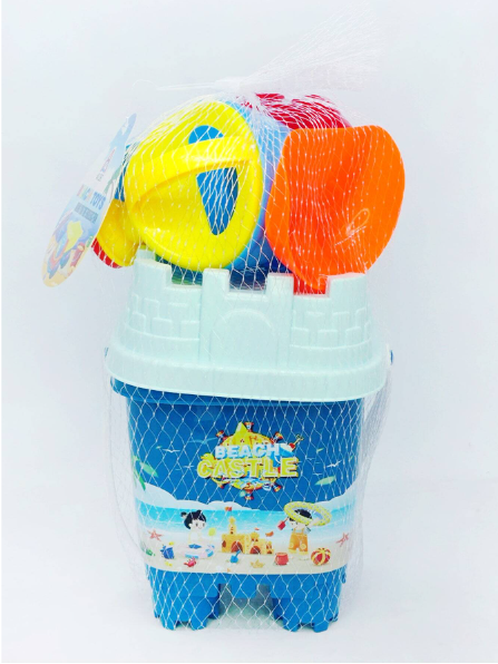 6pcs Beach Toy Castle Play Set Sand & Water & Snow Tools Playset With Seashell Shaped Mold, Color Random