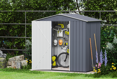 Double-Slope Garden Storage Shed - Fine Living