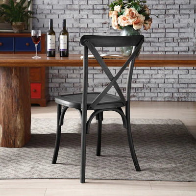 Cross Back Dining Chair - Fine Living - Black