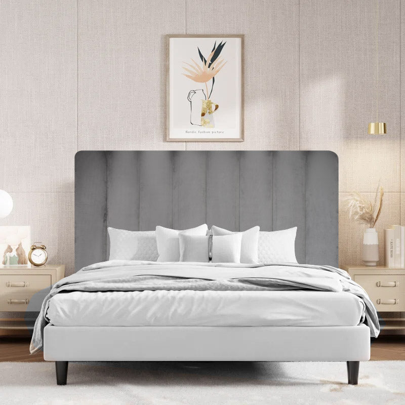 Velvet Shard Headboard - King - Grey