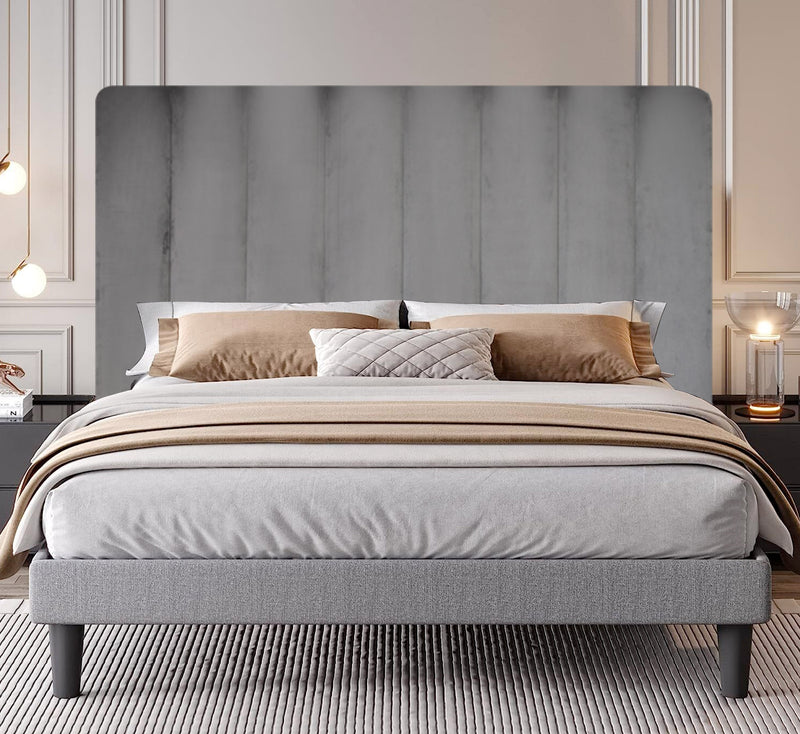 Velvet Shard Headboard - King - Grey