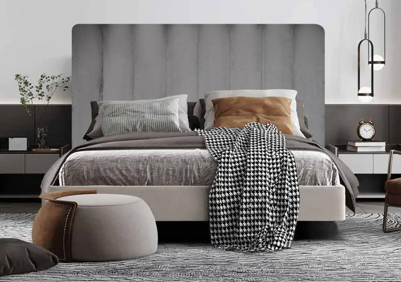 Velvet Shard Headboard - King - Grey