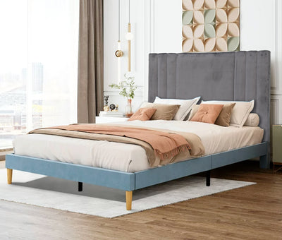 Velvet Dynamo Headboard - King - Grey