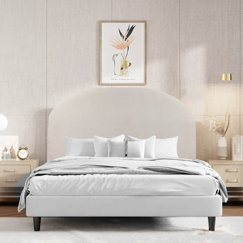 Majestic Crest Headboard - Double - Cream