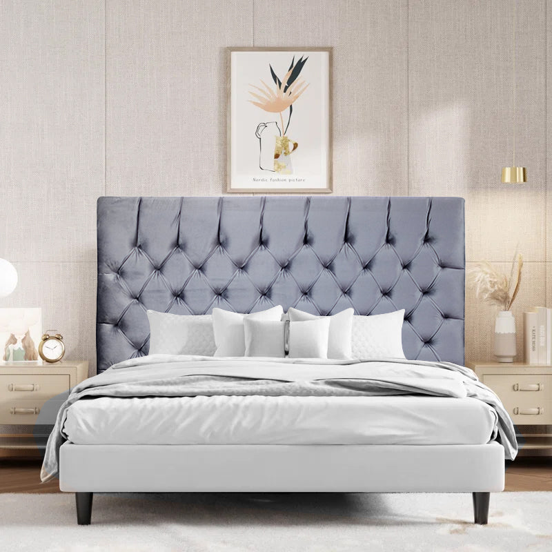 Heaven Rest Headboard - Queen High Height - Silver Grey