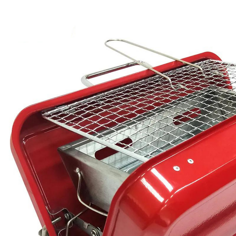 FlameJive Portable Suitcase BBQ Grill - Red