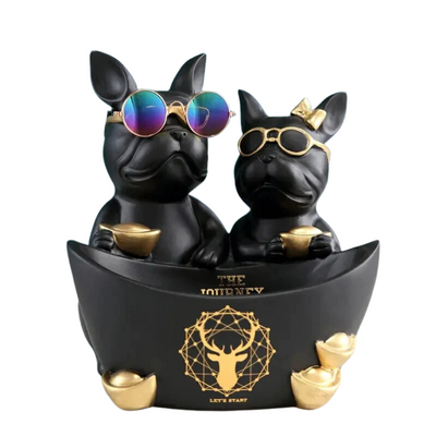 Bulldogs with Large Bowl-Black