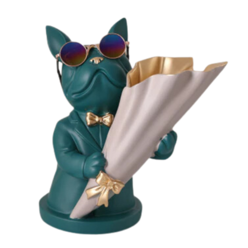 Bulldog Vase-Green