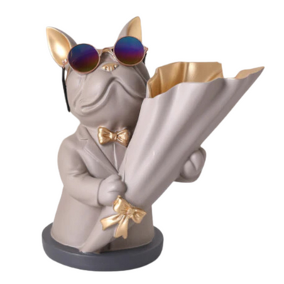 Bulldog Vase-Grey