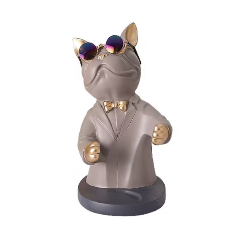 Bulldog Wine Holder -Grey